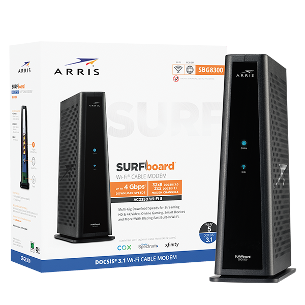 SBG8300 SURFboard® DOCSIS® 3.1 Gigabit Cable Modem & Wi-Fi® Router - 1 to 2 Week Lead Time